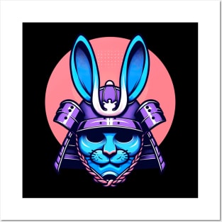 Japanese Bunny Samurai Mask Posters and Art